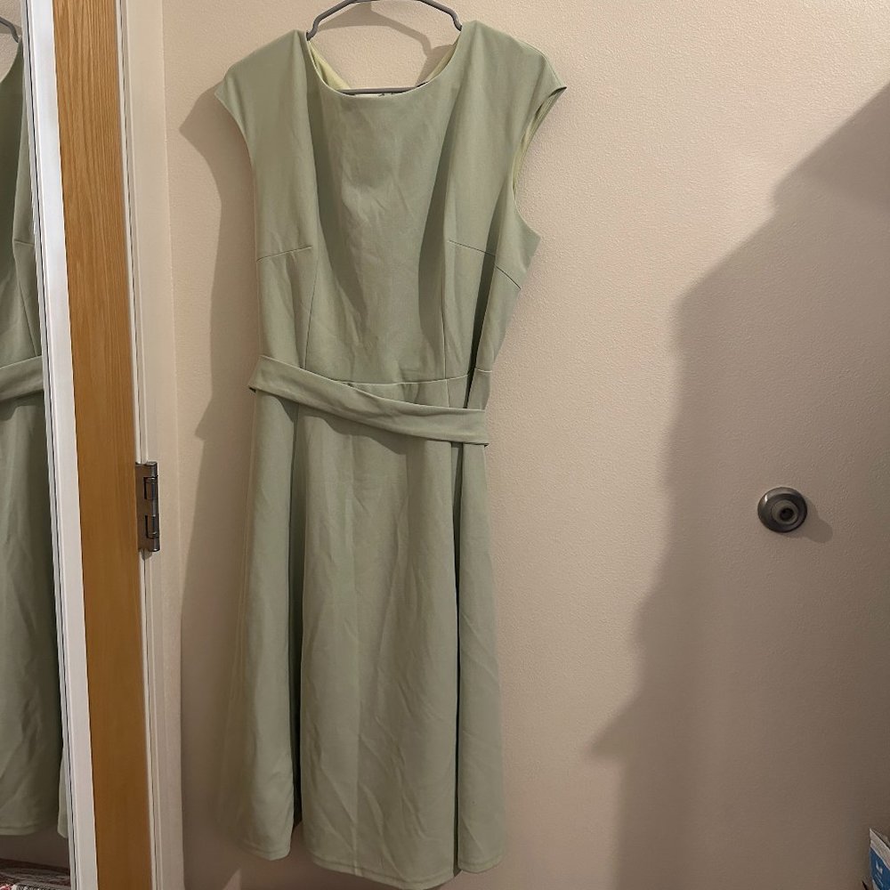 Dresstells - Mint Green Sleeveless Dress - 2XL